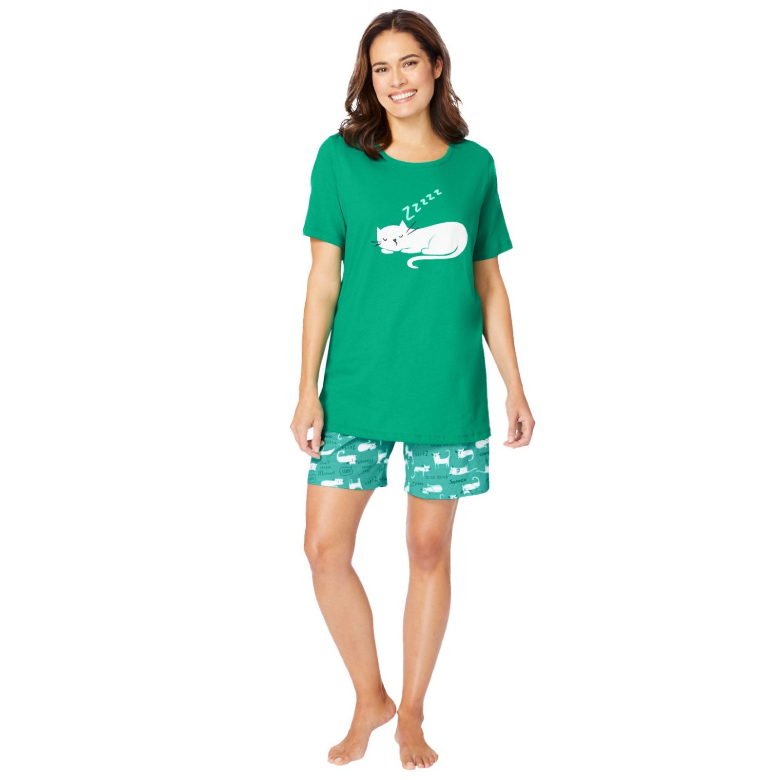 Комплект из 2 элементов Dreams & Co. Plus Size Knit PJ Short