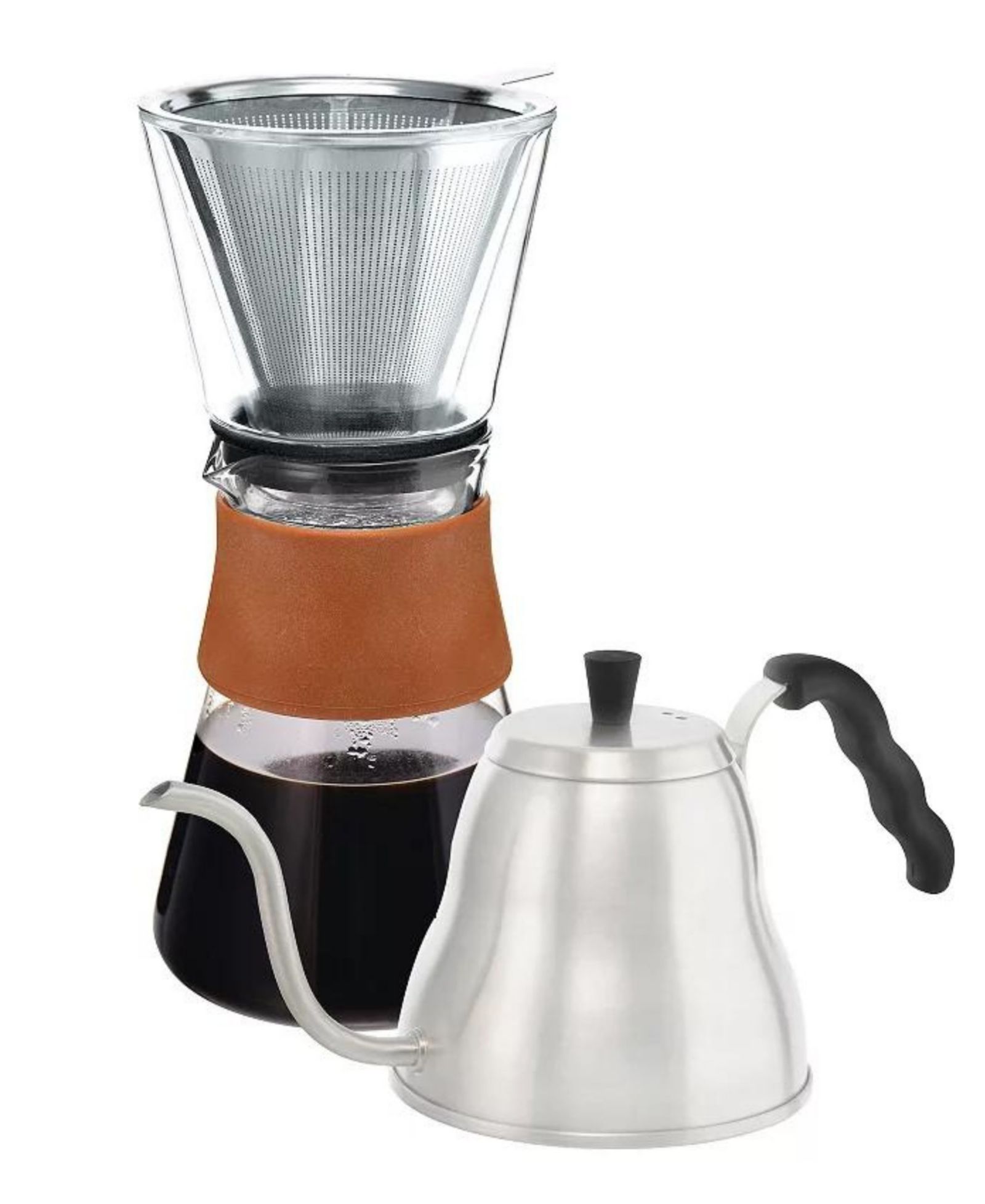 GROSCHE Pour Perfection Duo: Amsterdam Pour over Coffee Maker Marrakesh Kettle