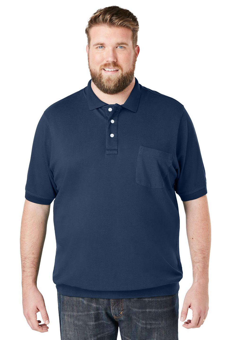 KingSize Big & Tall No Tuck Pocket Shrink-Less Cotton Polo Shirt