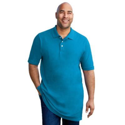 KingSize Men's Shrink-Less Longer-Length Cotton Polo Shirt