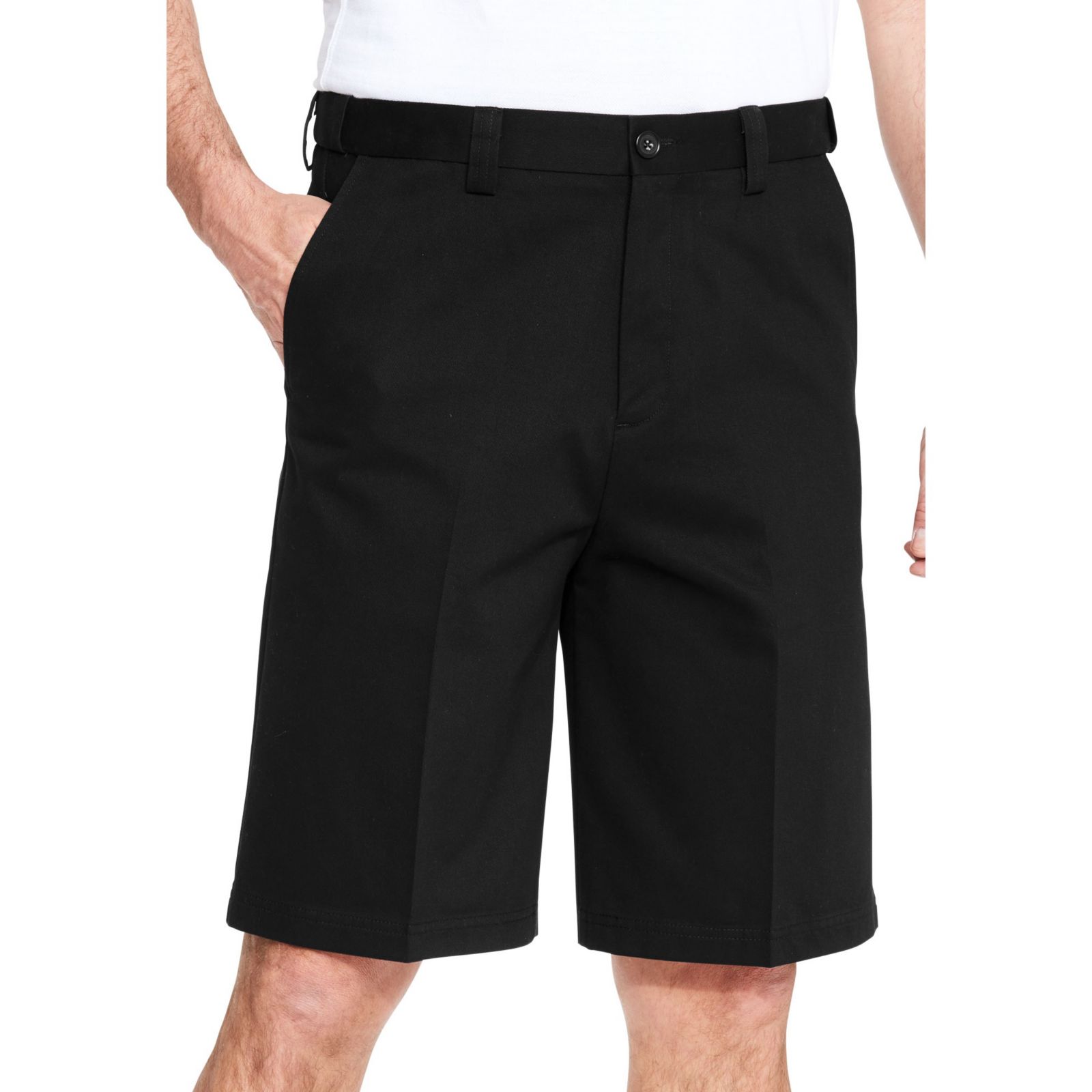 KingSize Men's Wrinkle-Free Expandable Waist Plain Front Shorts