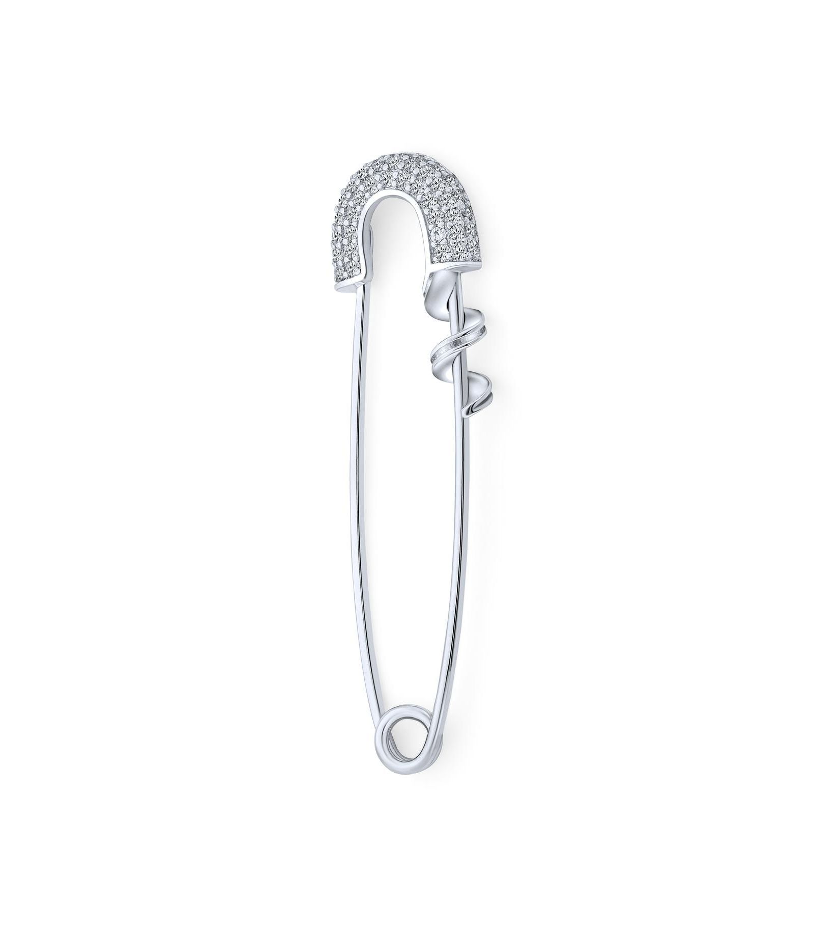 Bling Jewelry Подвеска в виде английской булавки с акцентами из кубического циркония из стерлингового серебра