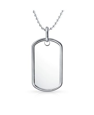 Bling Jewelry Ожерелье с подвеской в виде армейского жетона из стерлингового серебра