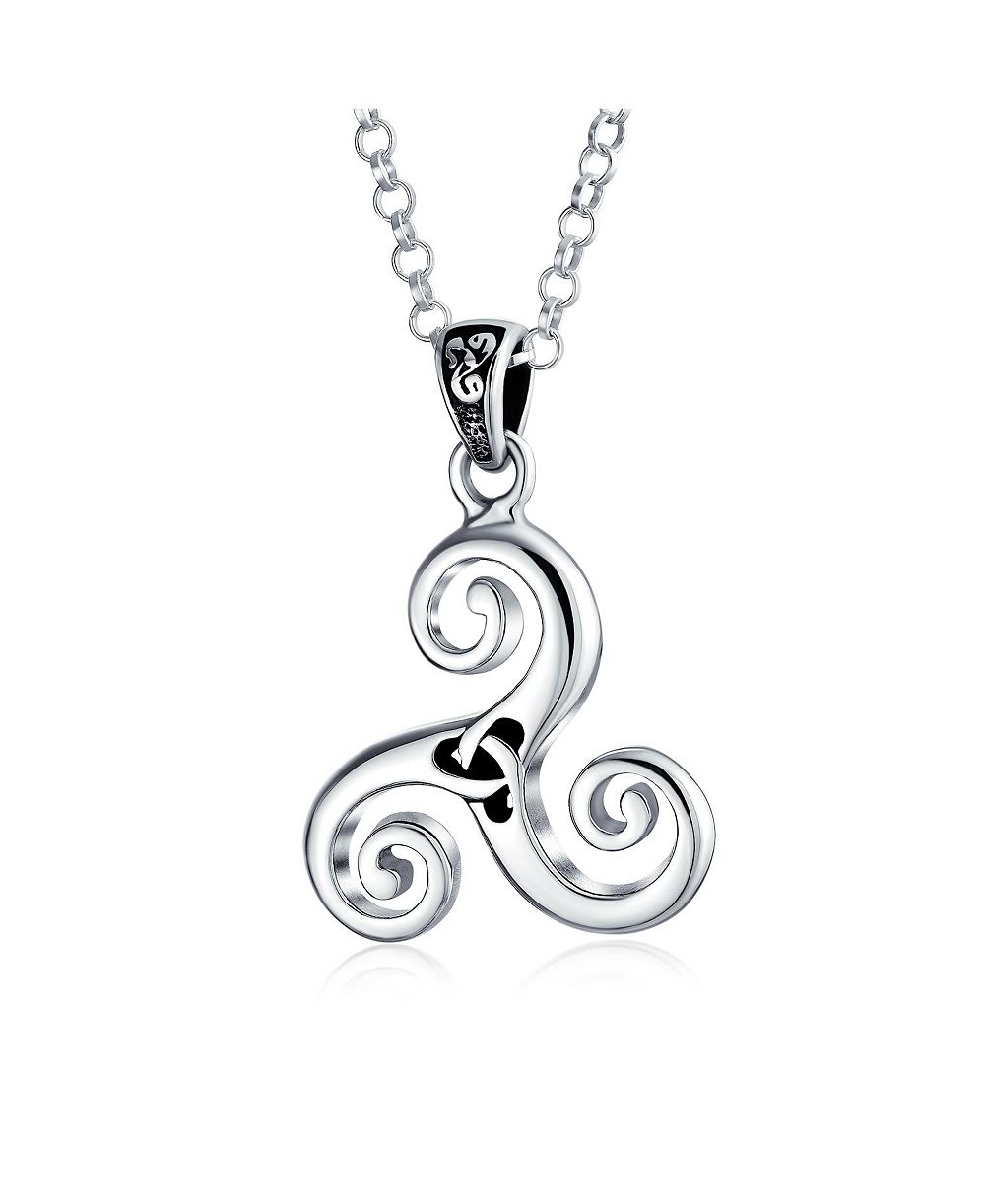 Серебряное ожерелье Bling Jewelry с кельтским узором Trinity Knot, оксидированное, серебро 925 пробы