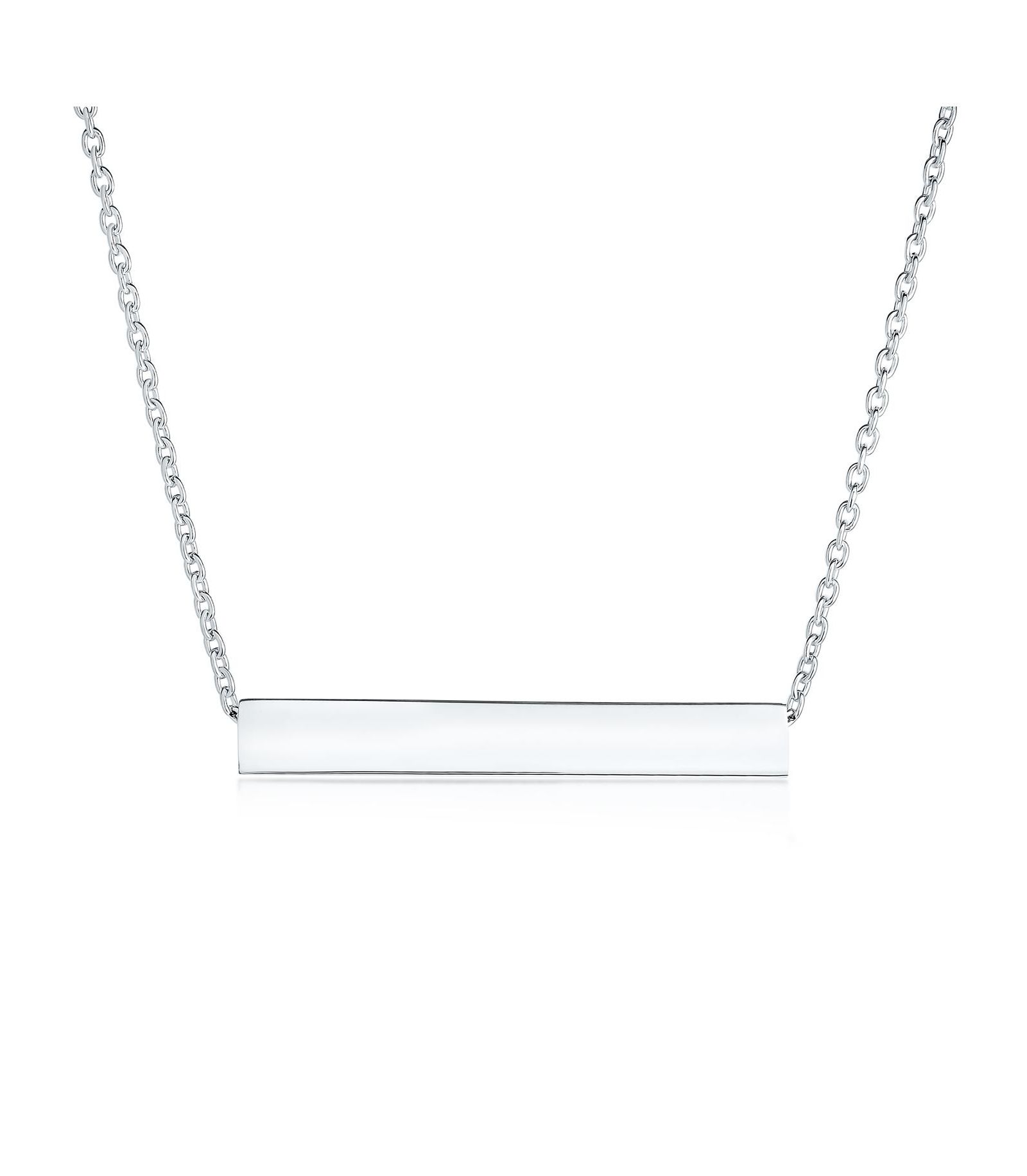 Bling Jewelry 5 Sided Horizontal Bar Name Plate Pendant Necklace .925 Sterling Silver