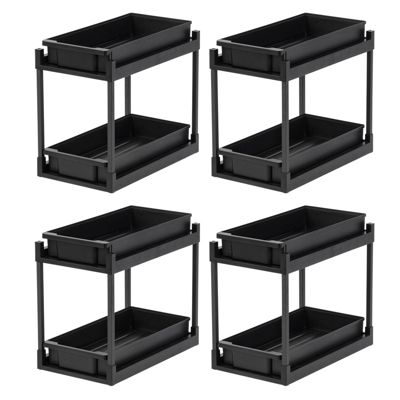 Органайзер для хранения IRIS USA 2-Tier 4 Pack со скользящими ящиками под раковину