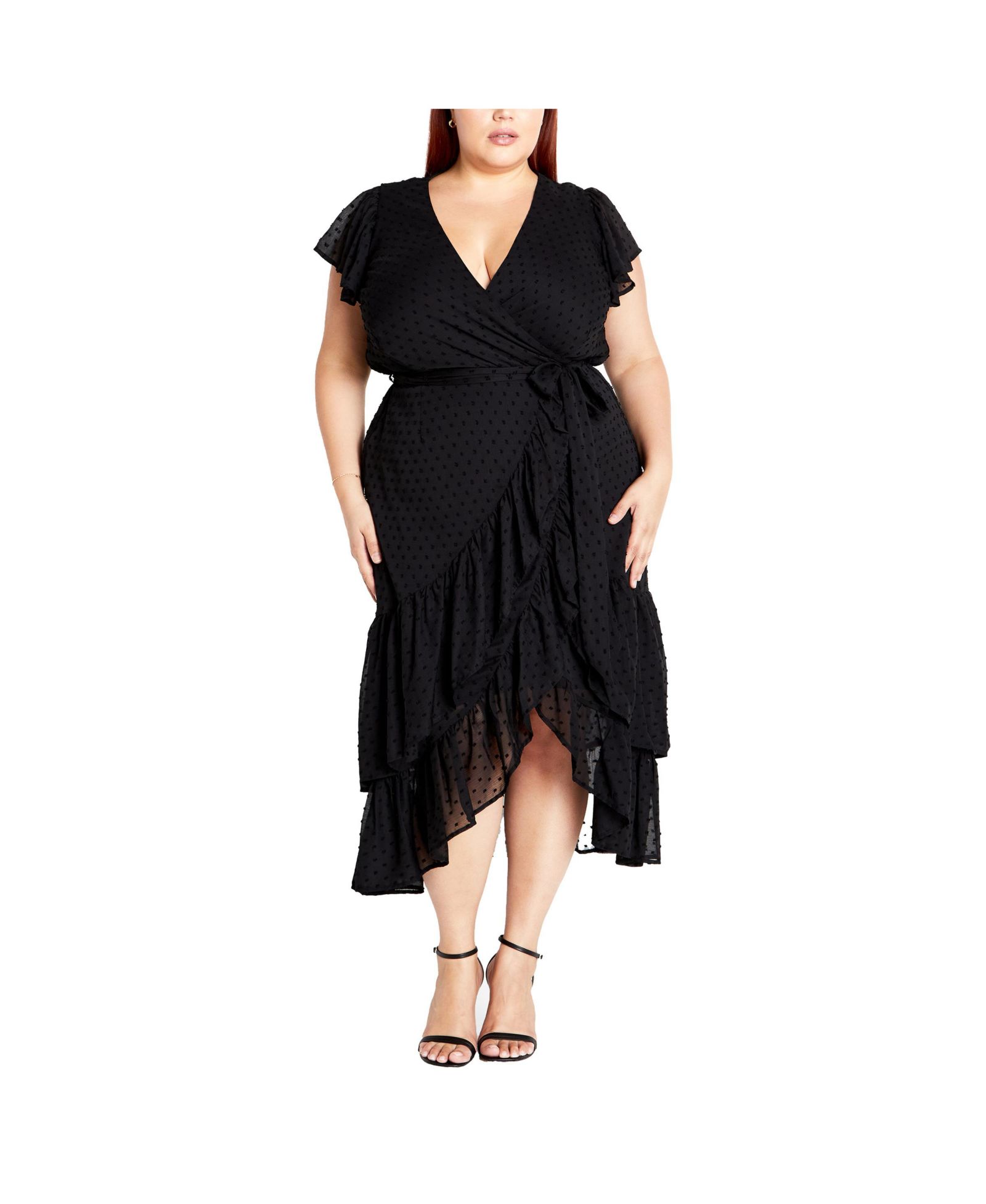 Женское миди-платье CITY CHIC Plus Size Frill Dee Tiered