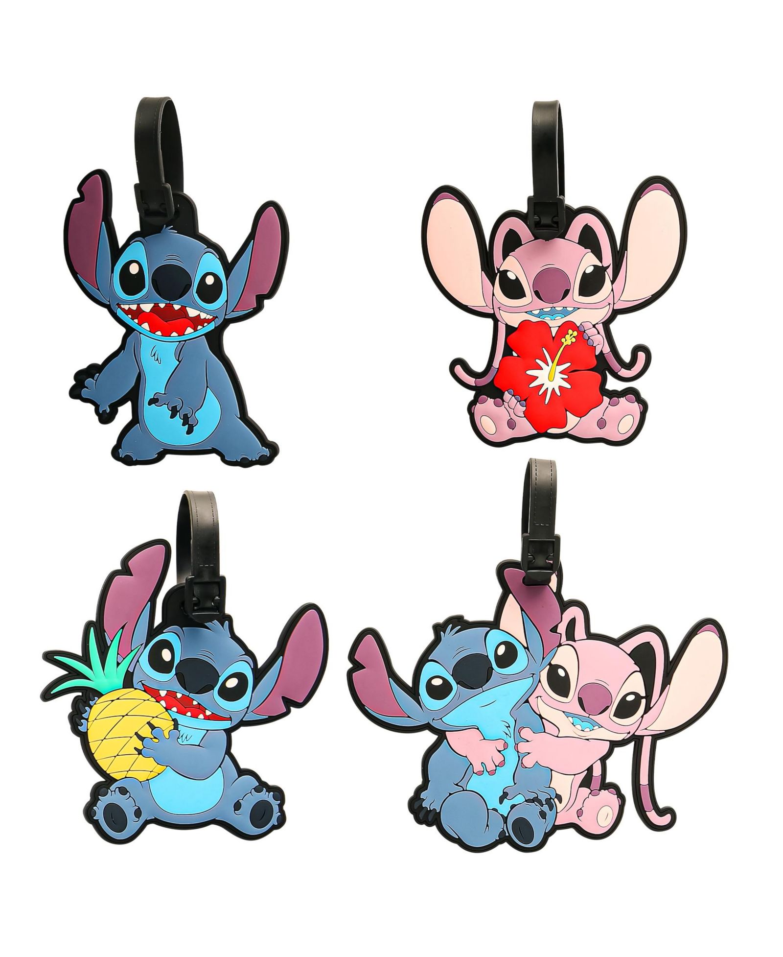 Disney брелоки для багажа Lilo and Stitch, PVC, набор из 4 штук