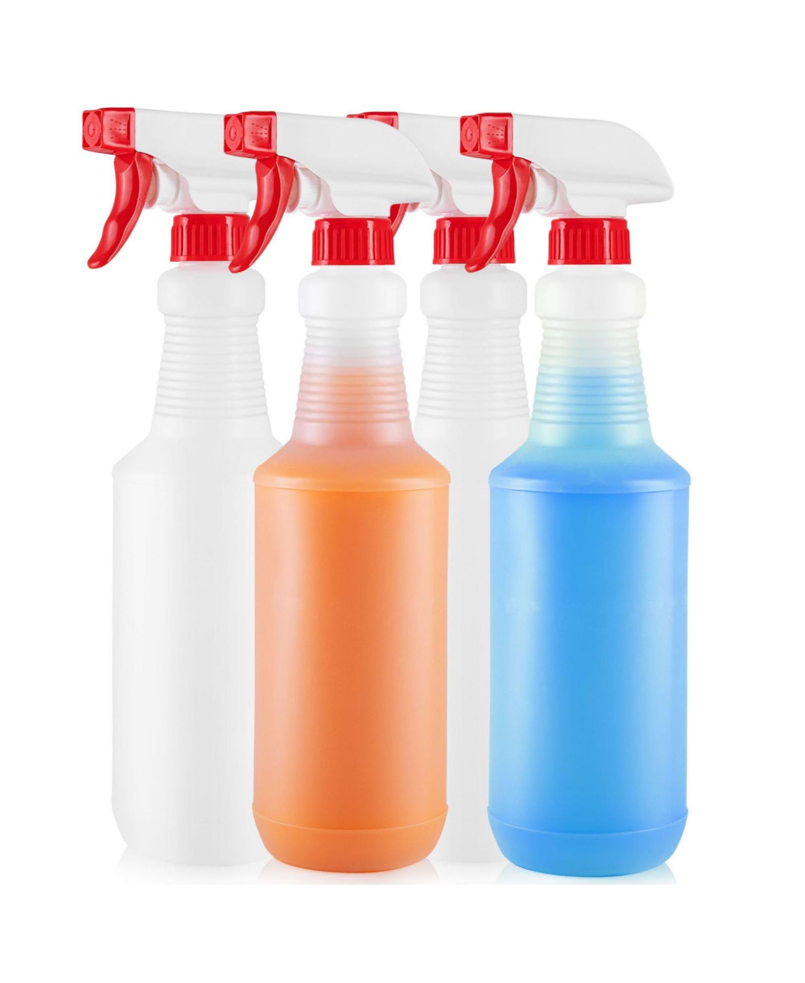 Zulay Kitchen Heavy Duty Cleaning Spray Bottle Set with Adjustable Nozzle & Spring Loaded Trigger (4 Pack, 32oz)