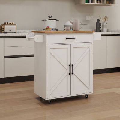 Streamdale Furniture Rolling Kitchen Trolley Cart with Shelves & Towel Rack