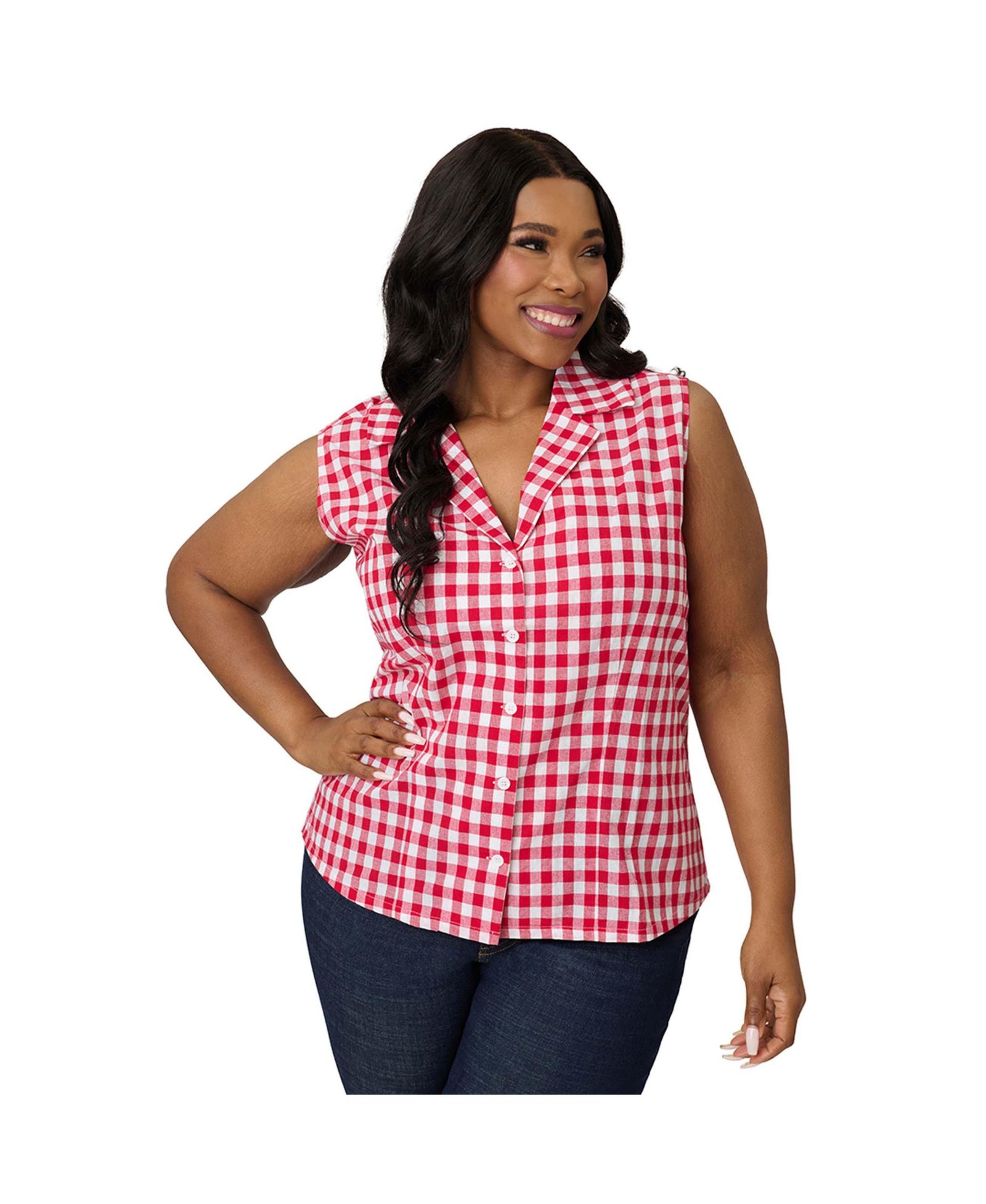Unique Vintage Women's Plus Size 1950s Commuter Set Collar Blouse