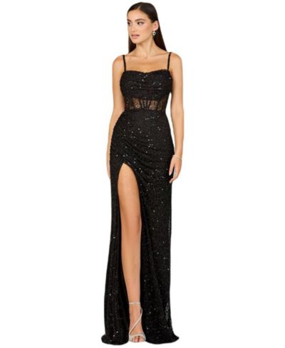 Lara Women's Elegant Corset Gown with Slit