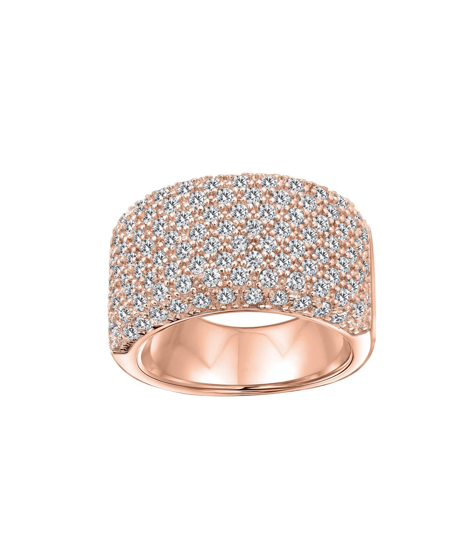 Bling Jewelry кольцо Eternity Band с микро-паве из кубического циркония, покрытие Rose Gold, стерлинговое серебро.925