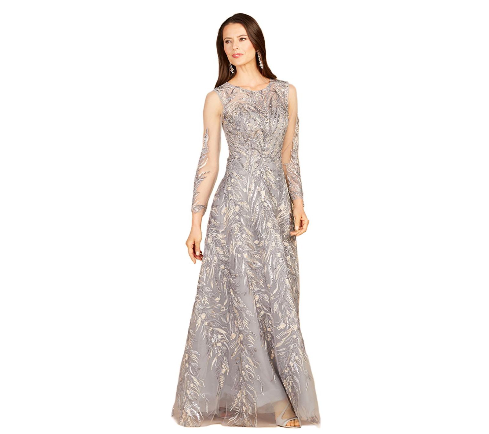 Lara Women's High Neck, Long Sleeve Ball Gown