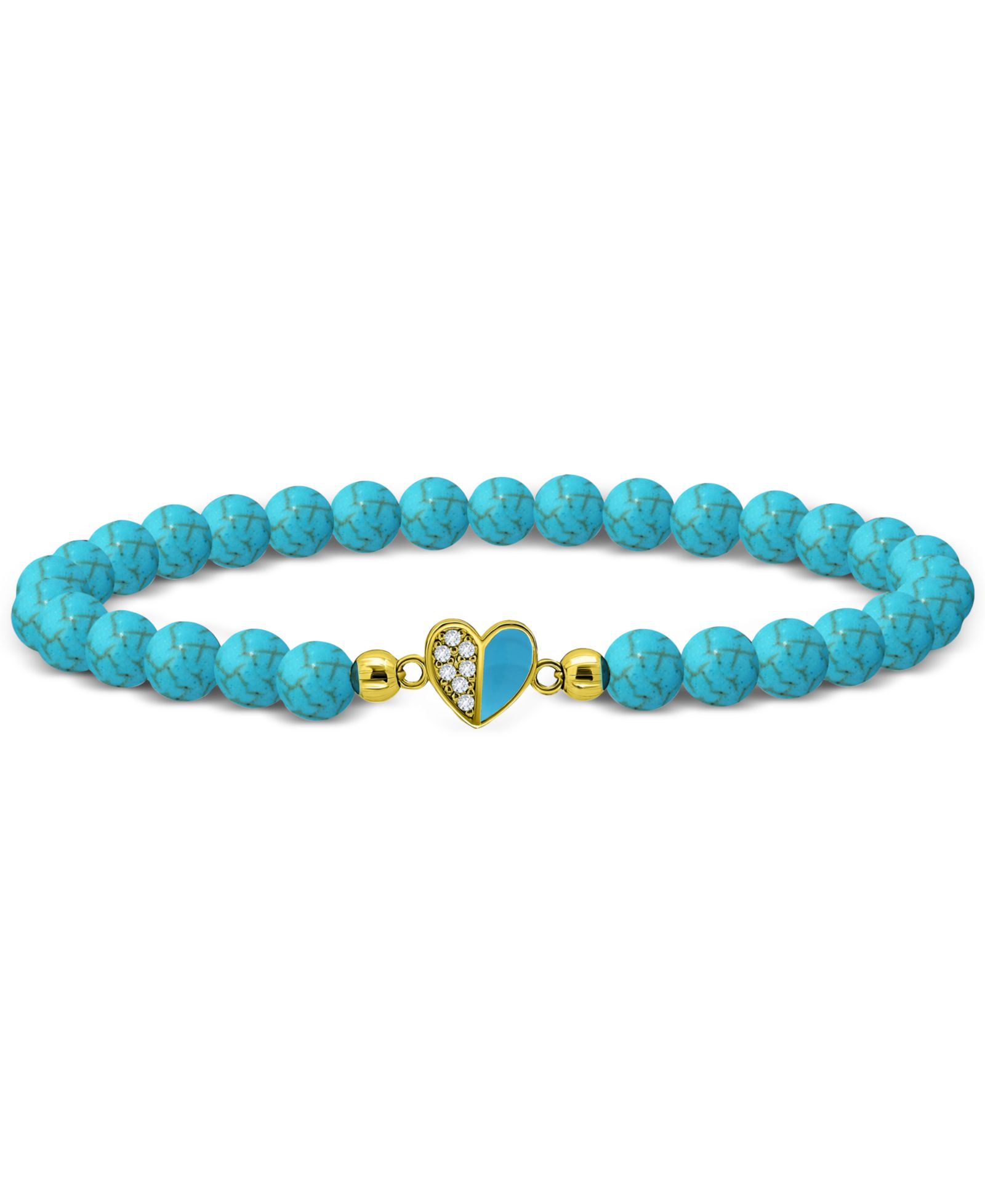 Браслет Giani Bernini Howlite Chryscolla Bead & Cubic Zirconia Heart Stretch