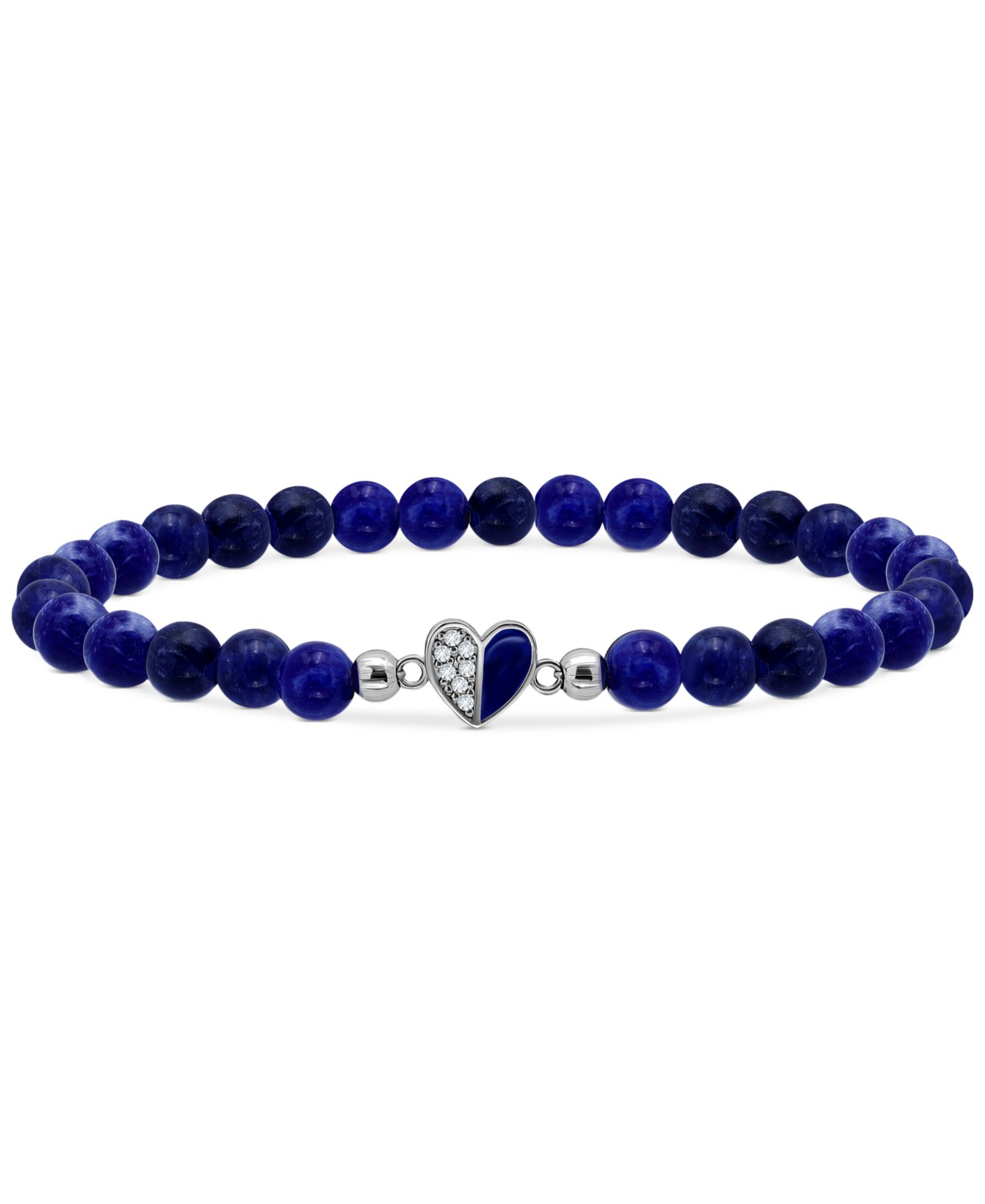 Giani Bernini Sodalite Bead & Cubic Zirconia Heart Stretch Bracelet, Created for Macy's