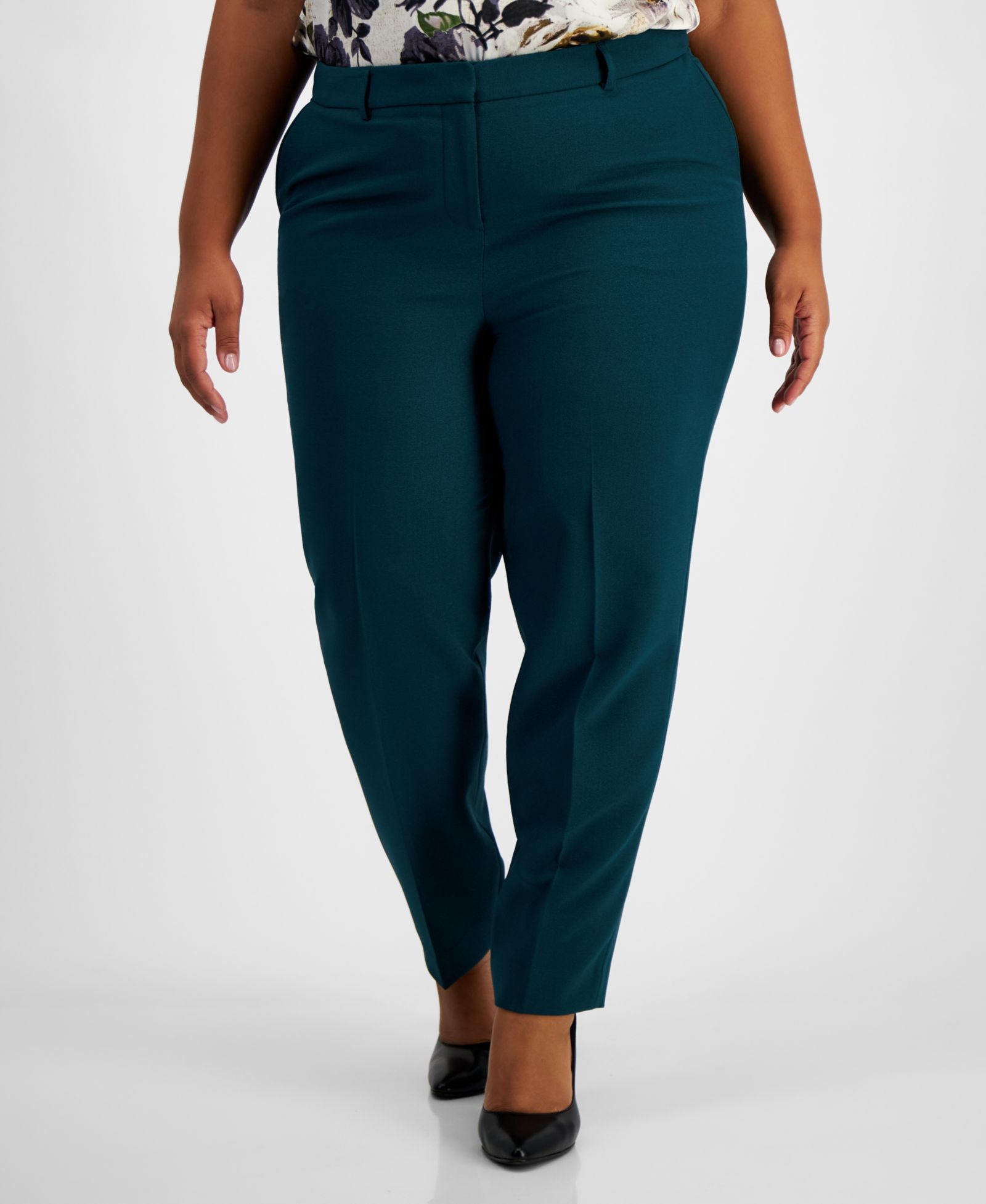 Брюки Tahari ASL Plus Size Classic Straight-Leg Mid-Rise
