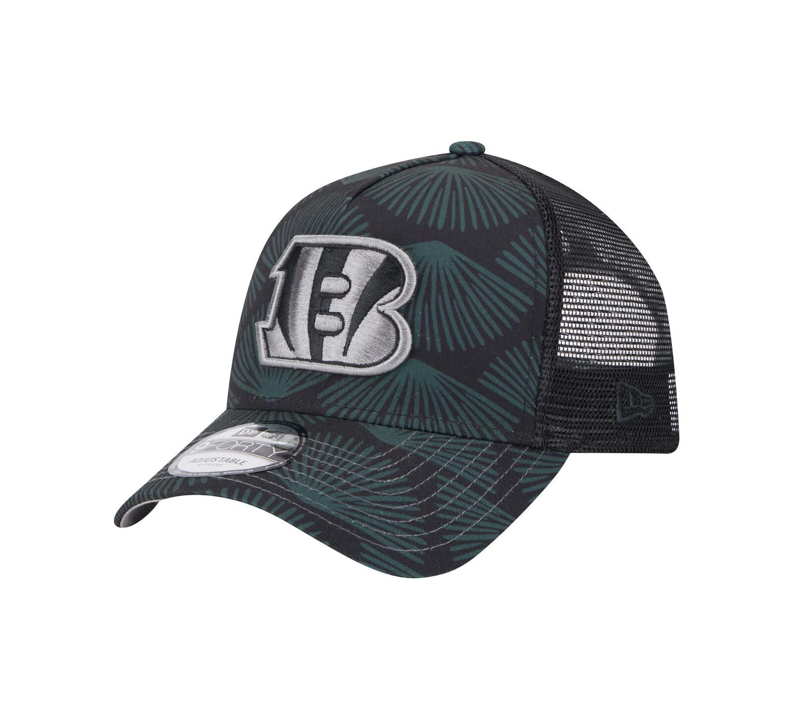 Мужская кепка New Era Black Cincinnati Bengals Agave Trucker 9FORTY Adjustable