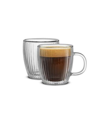 Комплект из 2 кофейных чашек JoyJolt Fluted Glass Espresso