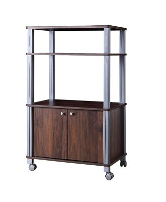 SUGIFT Multifunctional Rolling Kitchen Baker s Rack with 2-Tier Shelf and Cabinet