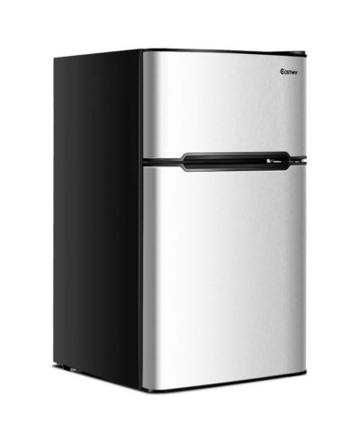 SUGIFT 3.2 cu ft Compact Stainless-Steel Refrigerator