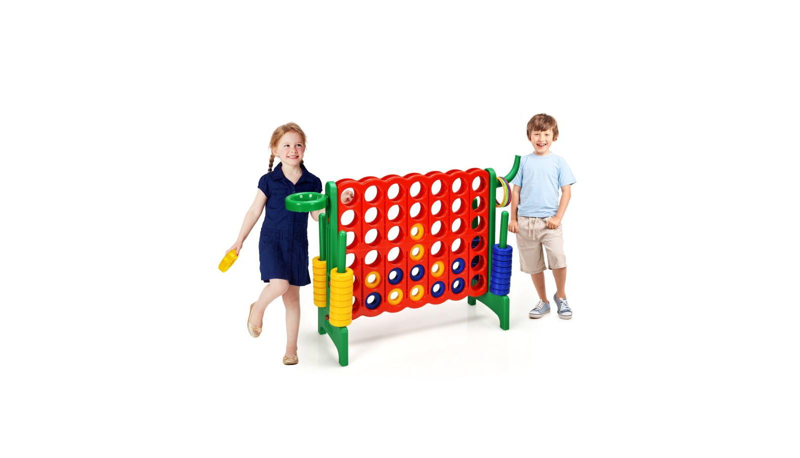 Игровой набор Slickblue 2.5 Ft Giant Connect Style 4 to Score с цветными кольцами