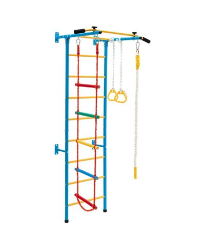 5 In 1 Kids Indoor Gym Playground Swedish Wall Ladder-Yellow
