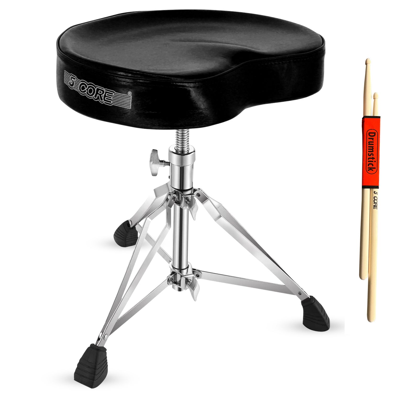 5 Core Drum Throne Padded Guitar Stool Adjustable Heavy Duty Music Chair Seat Universal for Adults & Kids with Anti Slip Rubber Feet