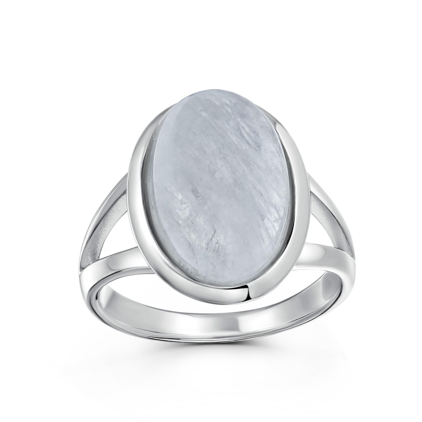Кольцо Bling Jewelry Oval Cabochon Bezel Natural Stone Split Shank Boho Statement Sterling Silver