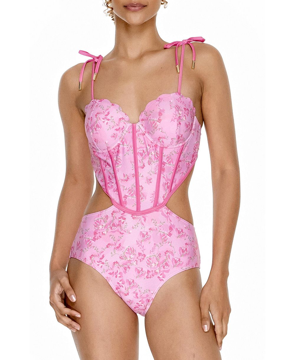 Jessie Zhao New York Женский Pink Bloom One-Piece Swimsuit