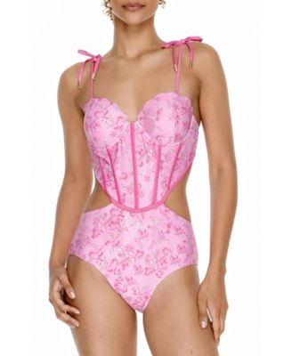 Jessie Zhao New York Women's Pink Bloom One-Piece Swimsuit