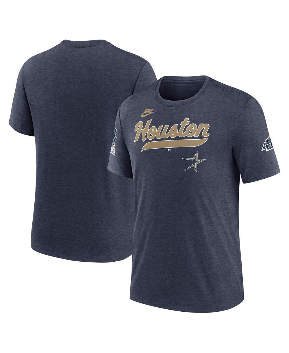 Nike Men's Heather Navy Houston Astros Cooperstown Collection Eras Tri-Blend T-Shirt