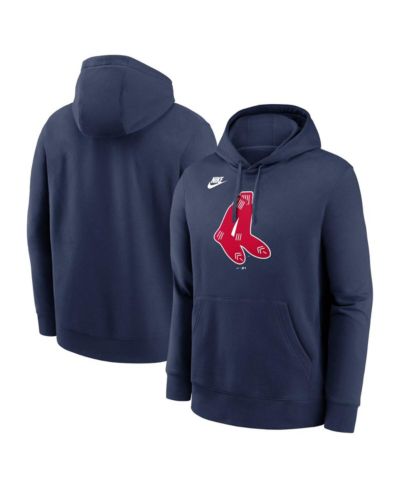 Nike Men's Navy Boston Red Sox Cooperstown Collection Logo Club Pullover Hoodie