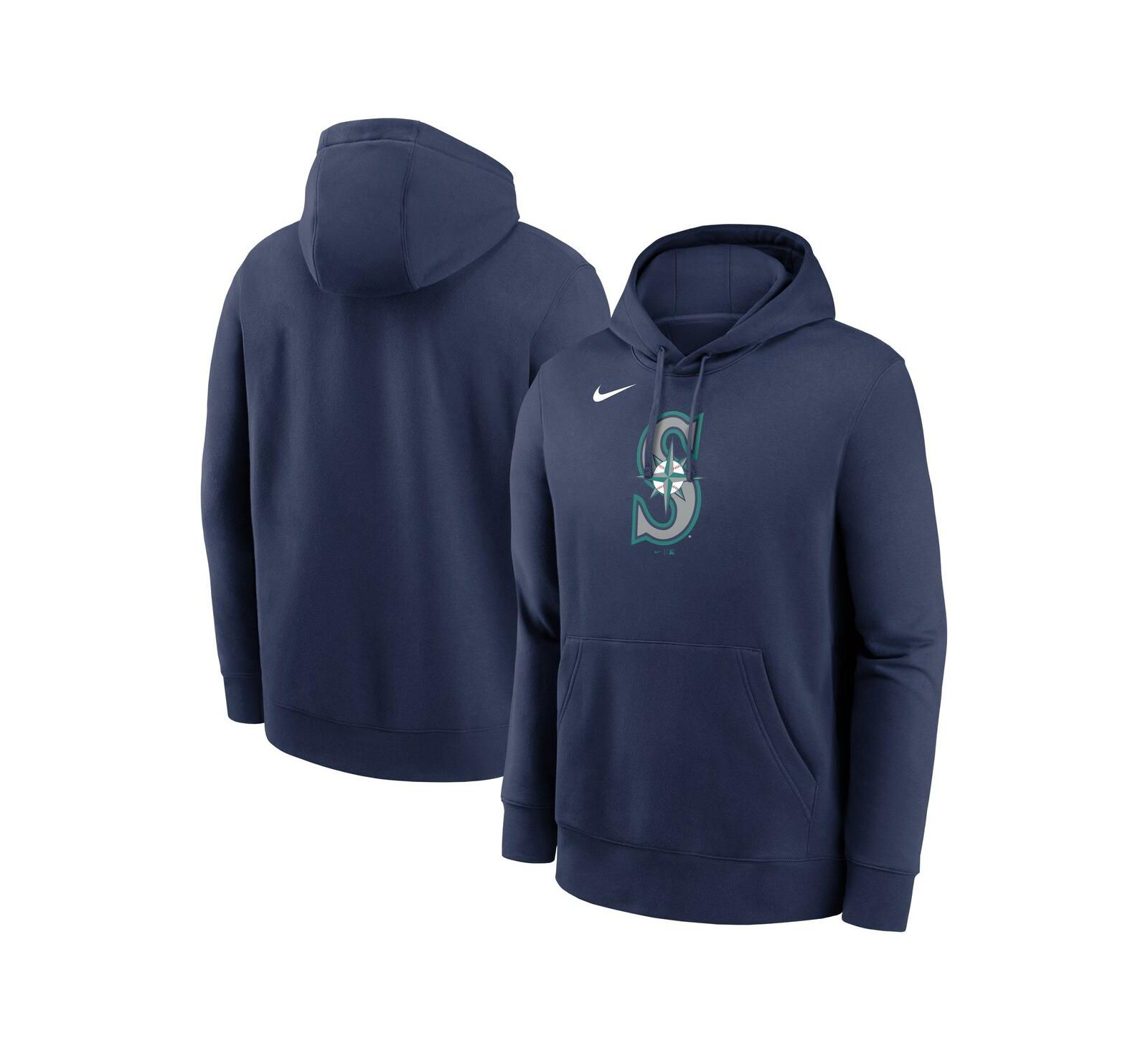 Nike Men's Navy Seattle Mariners Logo Club Fleece Pullover Hoodie