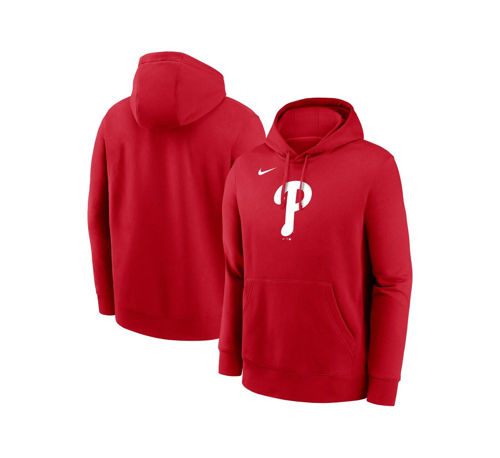 Мужское худи Nike Red Philadelphia Phillies Logo Club Fleece Pullover