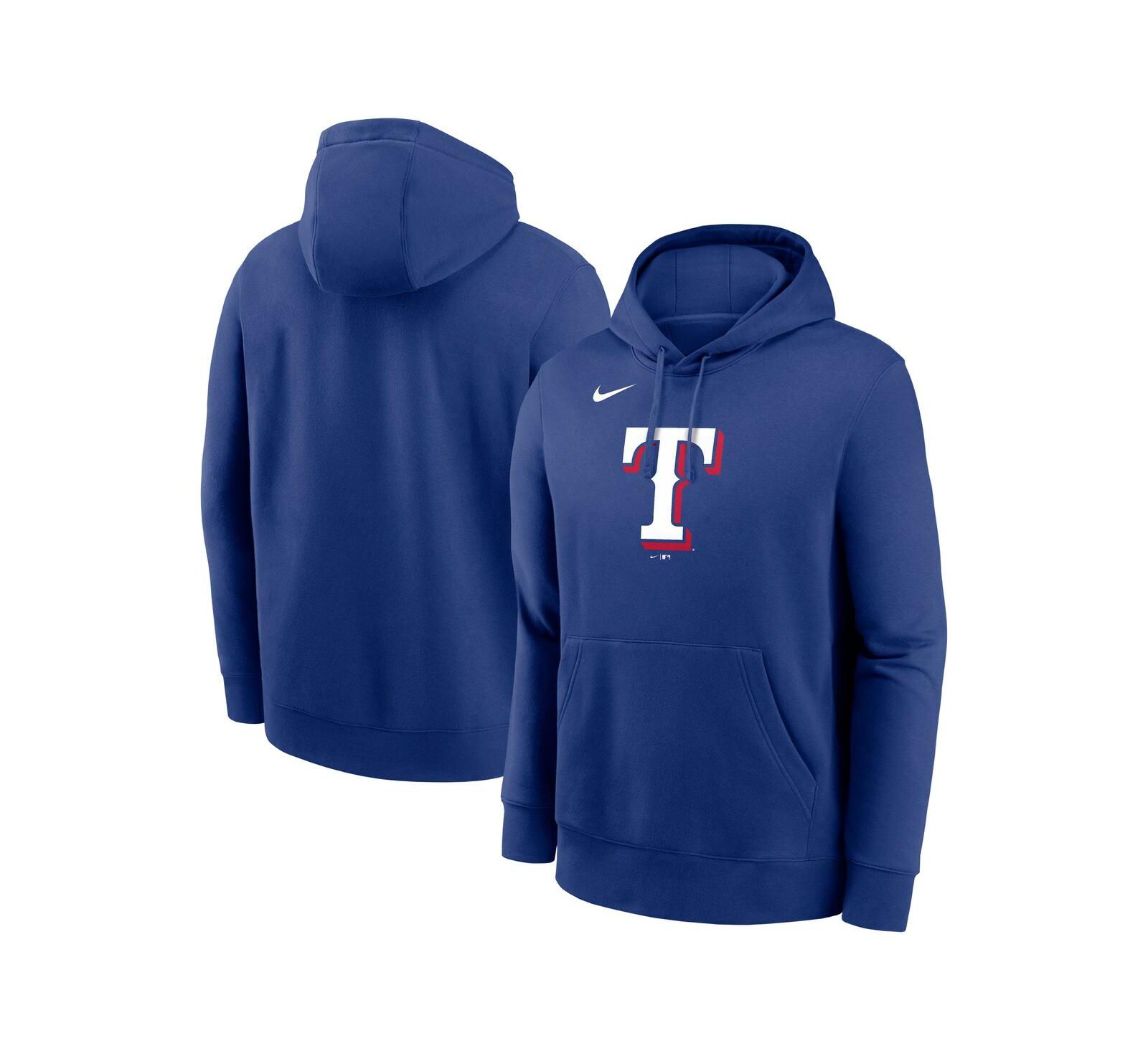 Nike Men's Royal Texas Rangers Logo Club Fleece Pullover Hoodie