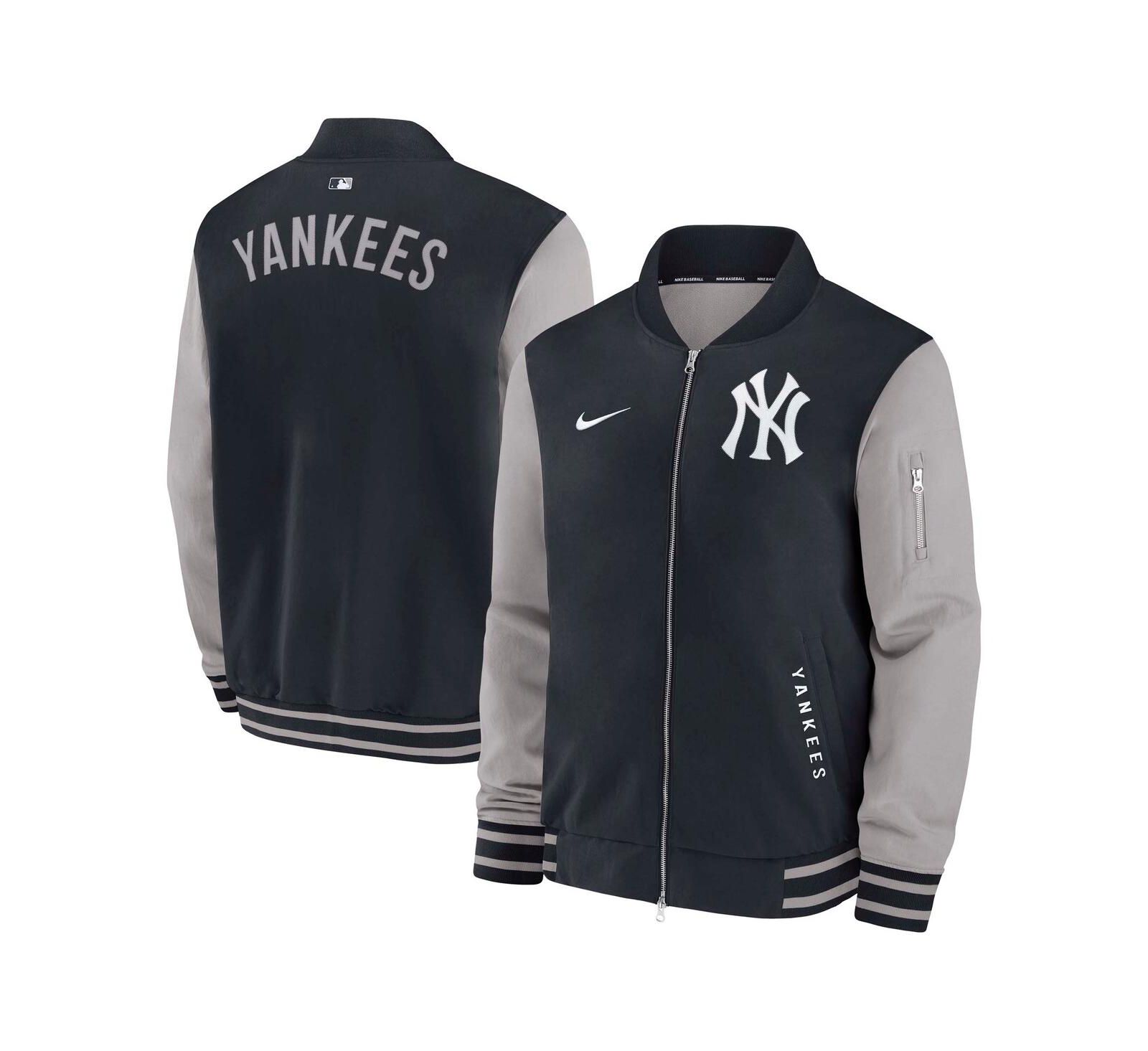 Мужская бомбер-куртка Nike New York Yankees Authentic Collection Dugout Full-Zip Navy/Gray