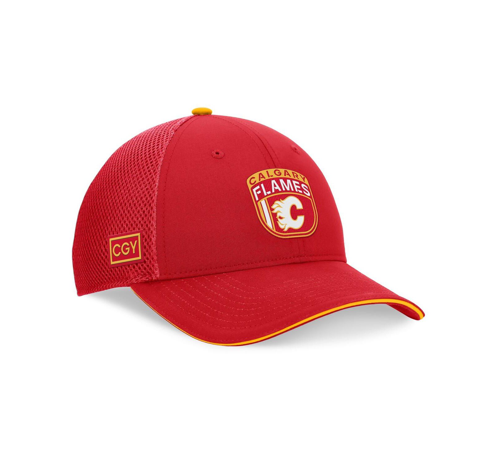 Мужская кепка Fanatics Red Calgary Flames 2024 NHL Draft Trucker