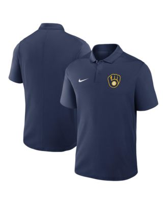Мужская рубашка-поло Nike Milwaukee Brewers Dri-FIT Victory в темно-синем цвете