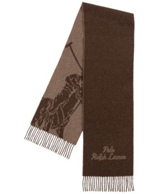 Мужской кашемировый шарф с большим логотипом Polo Ralph Lauren