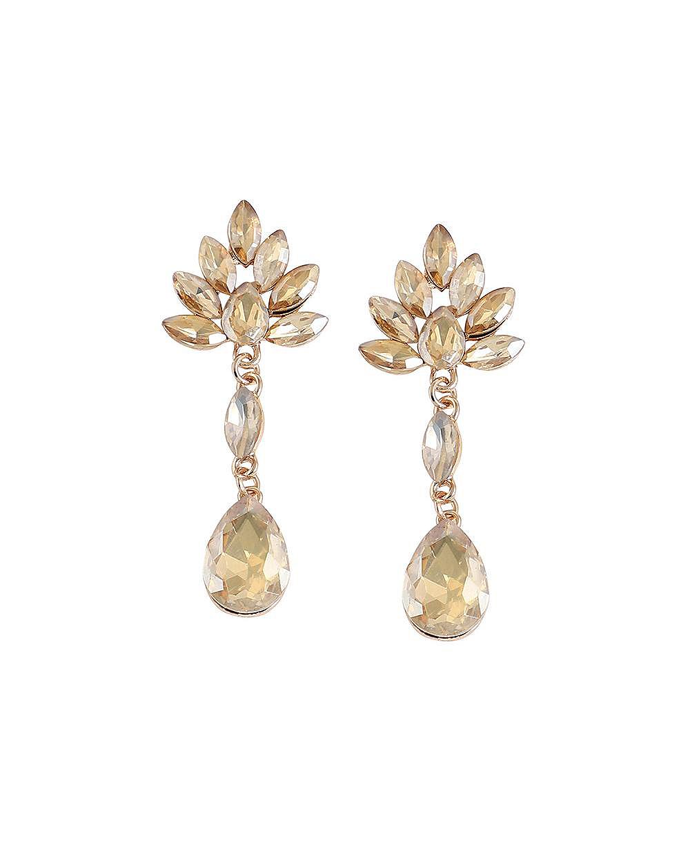 SOHI Women's Gold Dazzling Drop Earrings