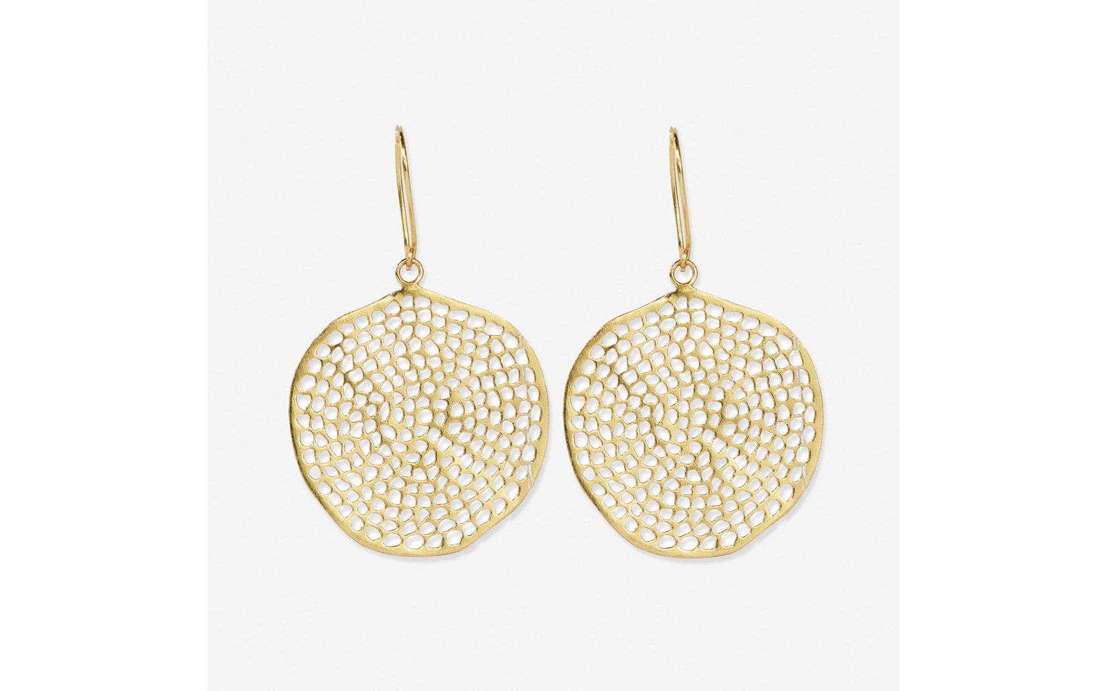 Серьги-капли LALI Jewels Brass Large Circle With Holes 2.5"