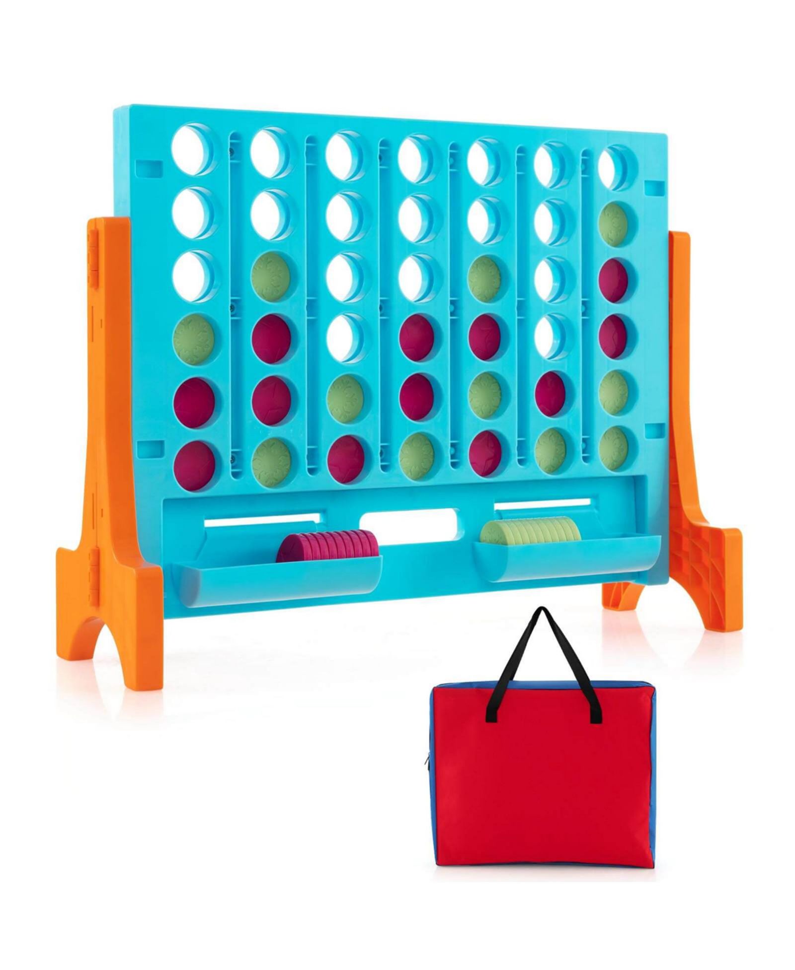 Costway Giant 4 in a Row, 2-Player Wall Mounted or Tabletop Board Game, 42-Piece, Ages 3+