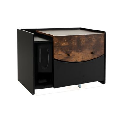 Slickblue Cat Litter Box Enclosure with Pull-out Drawer-Black