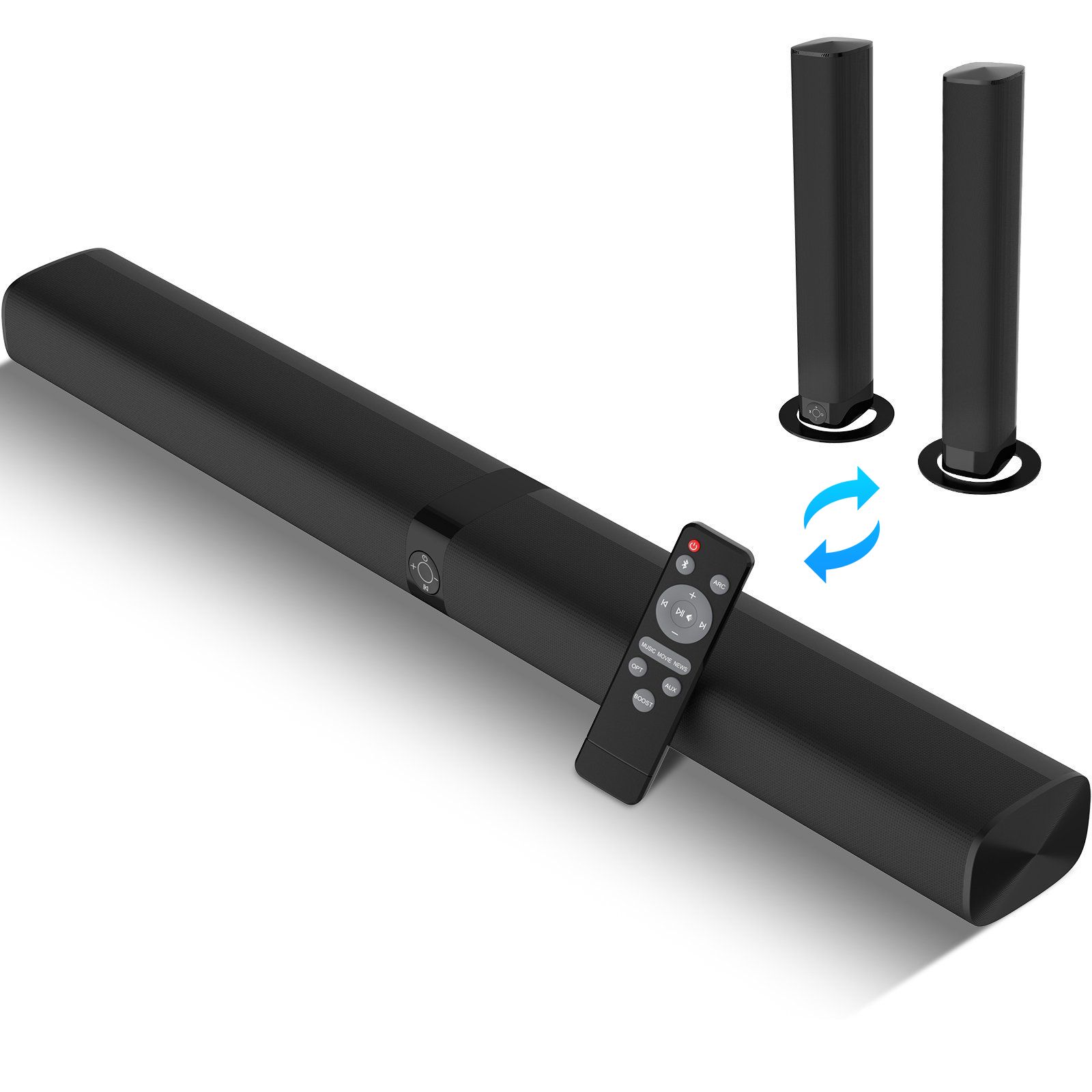 Cowin Беспроводной 2 в 1 Bluetooth саундбар с функцией Auto Volume Boost