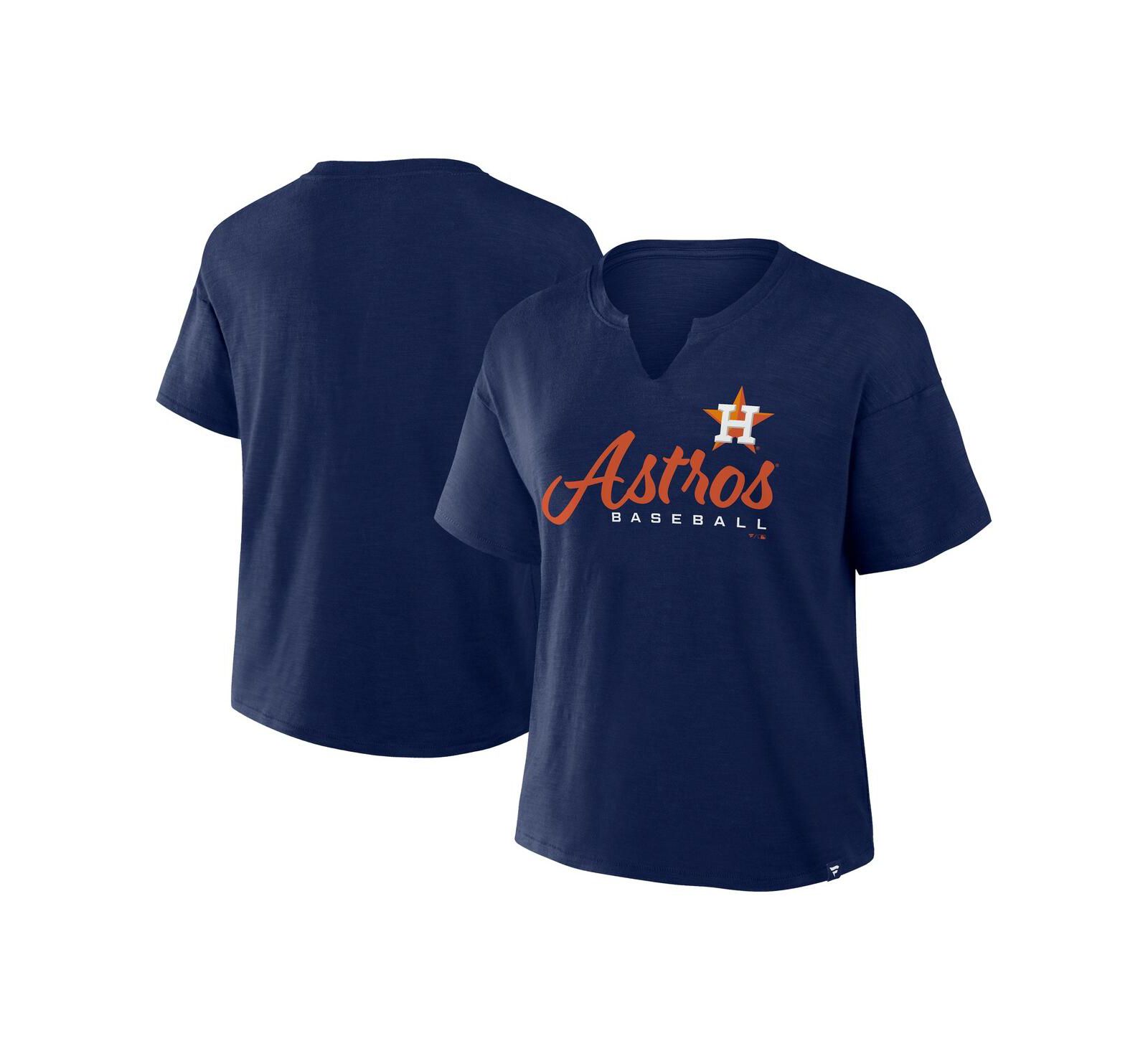Fanatics Women's Navy Houston Astros Fan Fave Stadium Slub Boxy T-Shirt