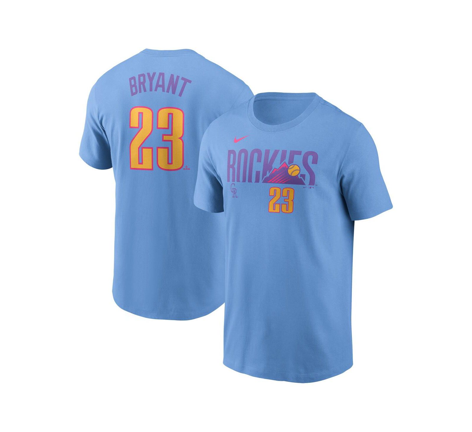 Nike Men's Kris Bryant Light Blue Colorado Rockies 2025 City Connect Fuse Name & Number T-Shirt