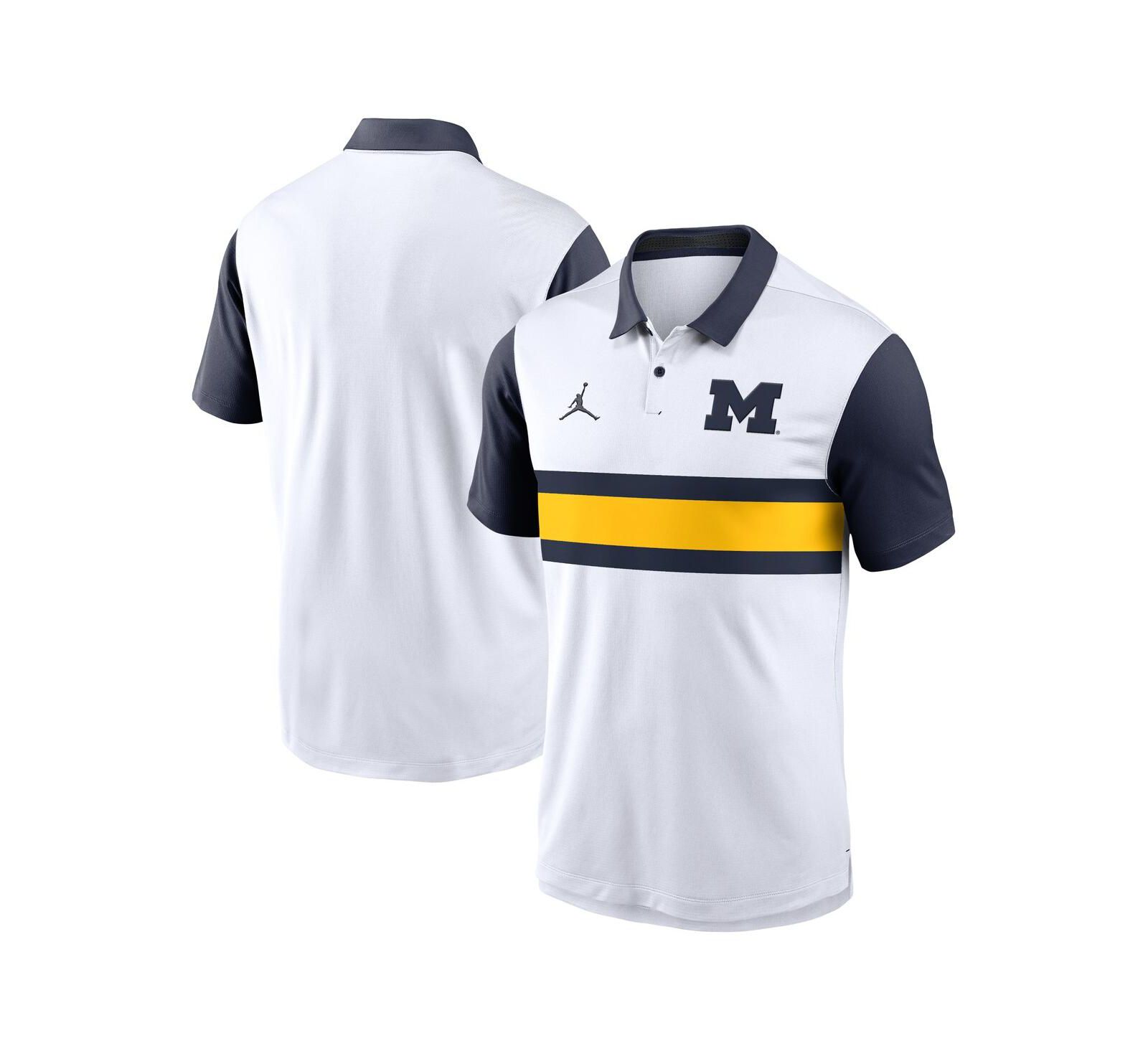 Jordan Men's White Michigan Wolverines Primetime Campus Vapor Performance Polo