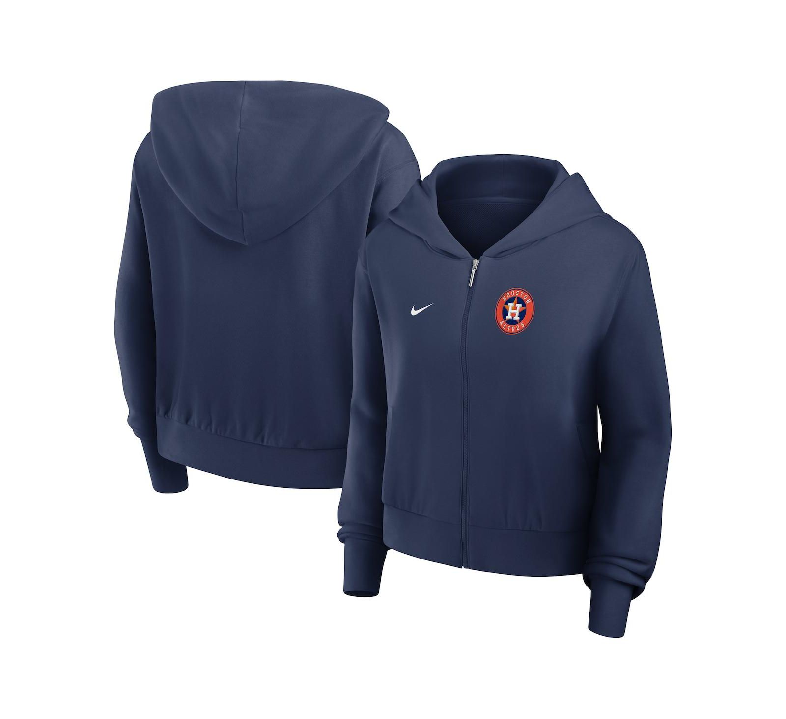 Женская укороченная куртка Nike Navy Houston Astros Cropped Chill Full-Zip Hooded