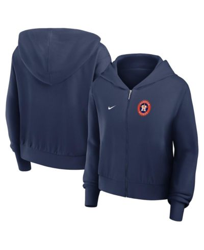 Nike Women's Navy Houston Astros Cropped Chill Full-Zip Hooded Jacket